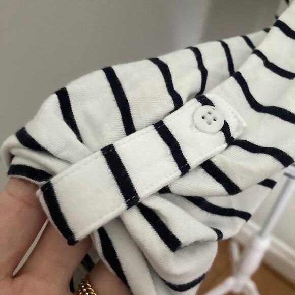 Zara Pencil Striped Tee White w/ Black Stripes size M - Picture 4 of 9